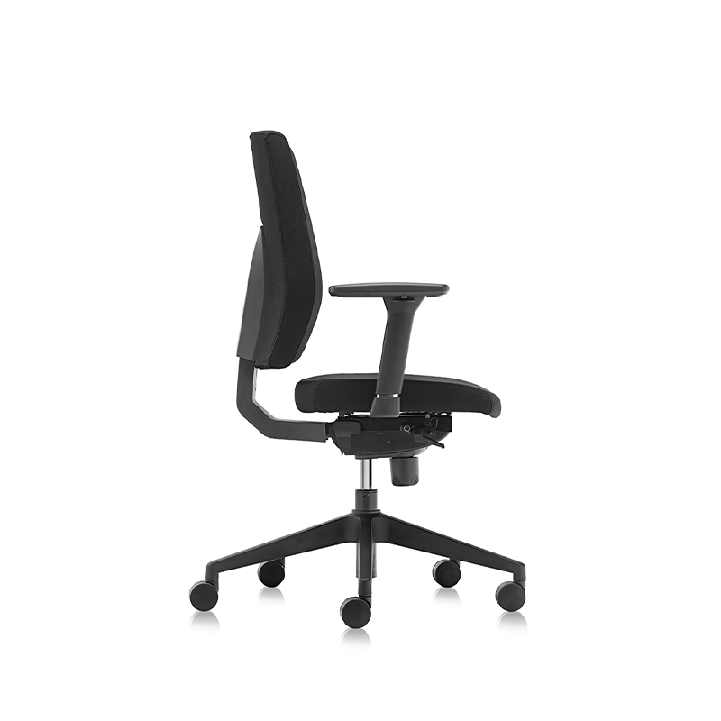 Mejor comodidad silla de tareas ergonómica de reposabrazos bajos negros - t2 Alpha 