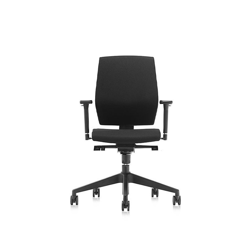 Mejor comodidad silla de tareas ergonómica de reposabrazos bajos negros - t2 Alpha 