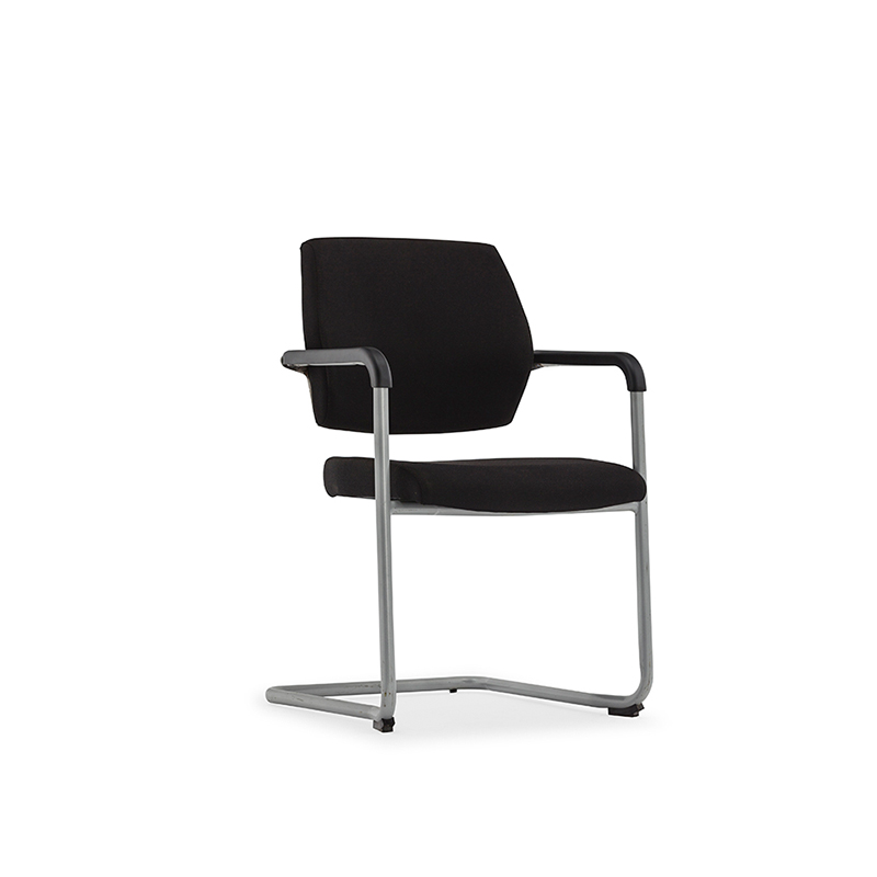 Silla de visitante negra moderna con reposabrazos - V2 - CT - ch 