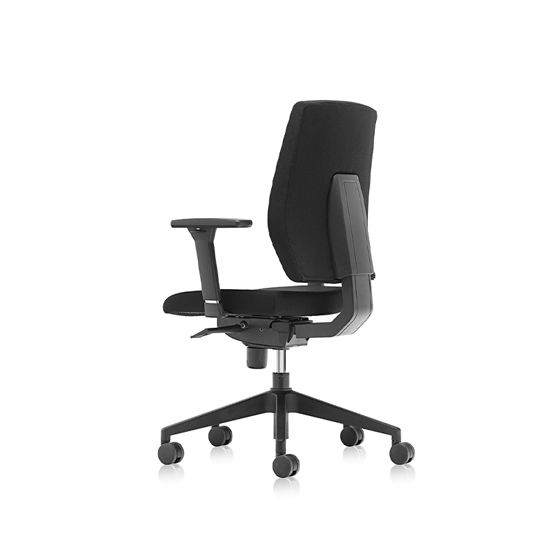 Mejor comodidad silla de tareas ergonómica de reposabrazos bajos negros - t2 Alpha 