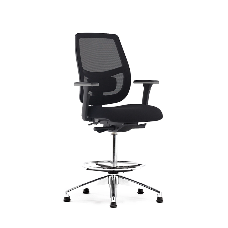 Silla de trabajo de fondo de malla ergonómica con soporte lumbar ajustable - T7 Grace EU 