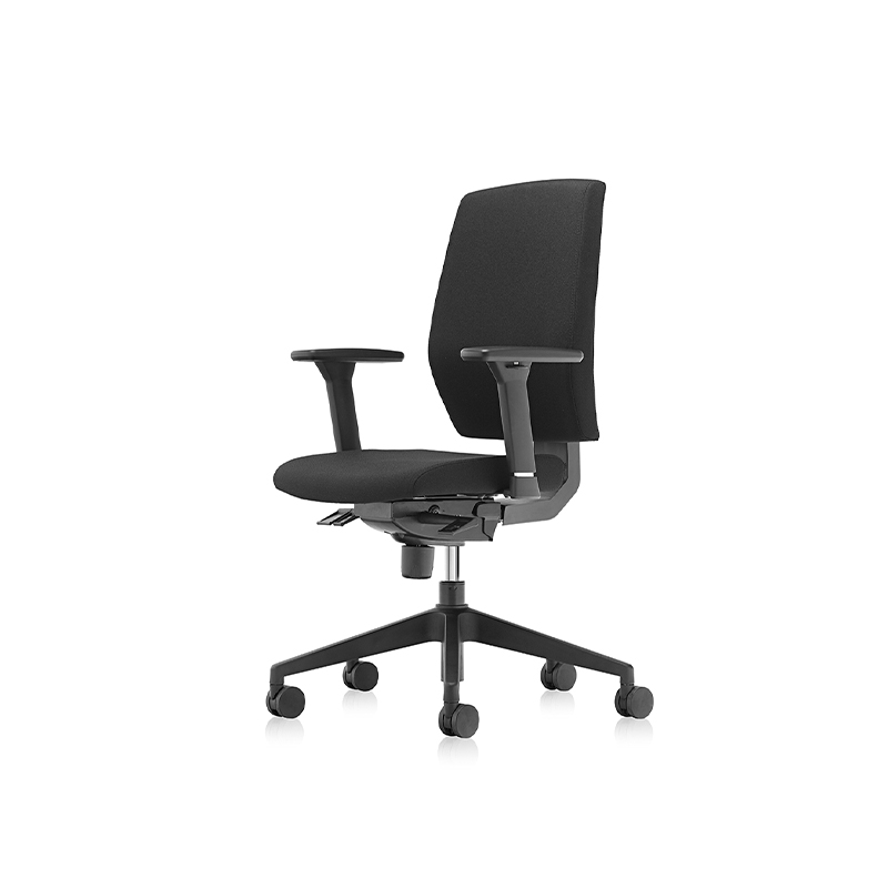 Mejor comodidad silla de tareas ergonómica de reposabrazos bajos negros - t2 Alpha 