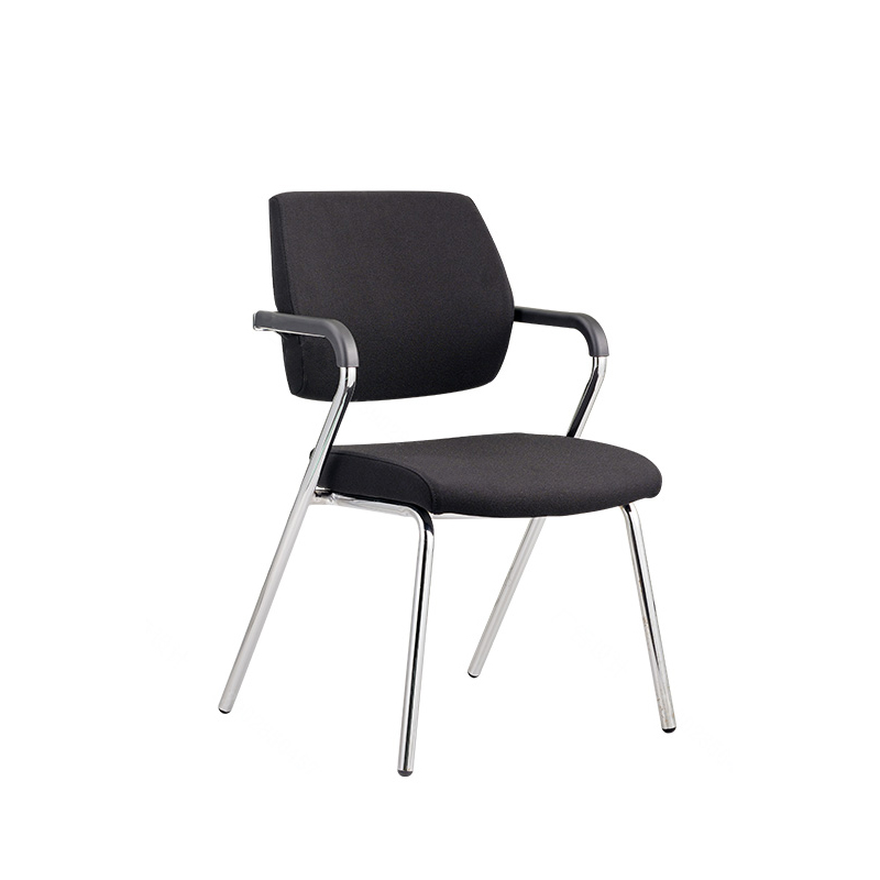 Mejor silla de oficina de tela negra cómoda - con reposabrazos - V2 - FL - ch 