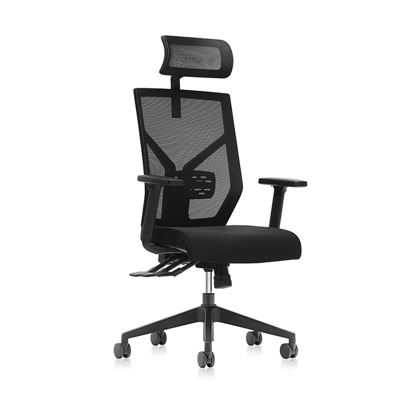 Silla de malla administrativa con almohada de cabeza ergonómica de respaldo alto - E1 Kick 