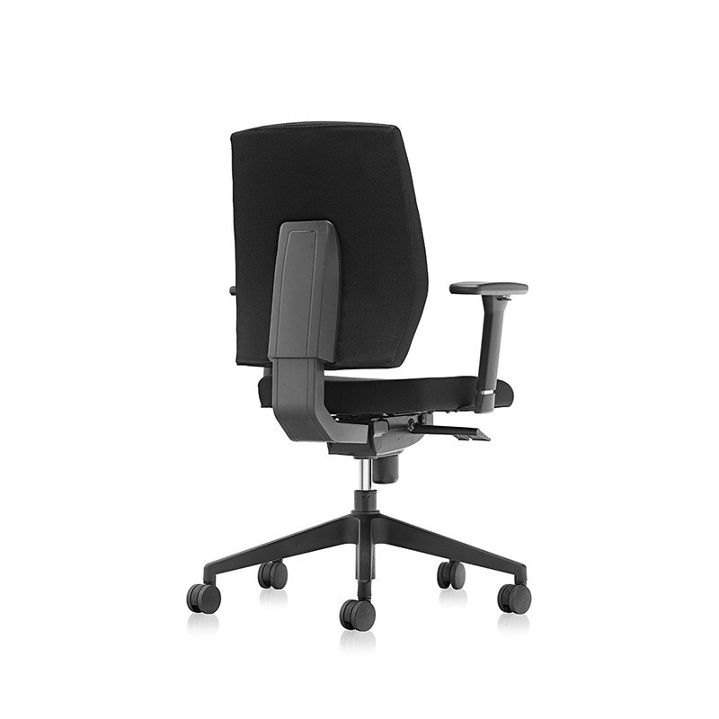 Mejor comodidad silla de tareas ergonómica de reposabrazos bajos negros - t2 Alpha 