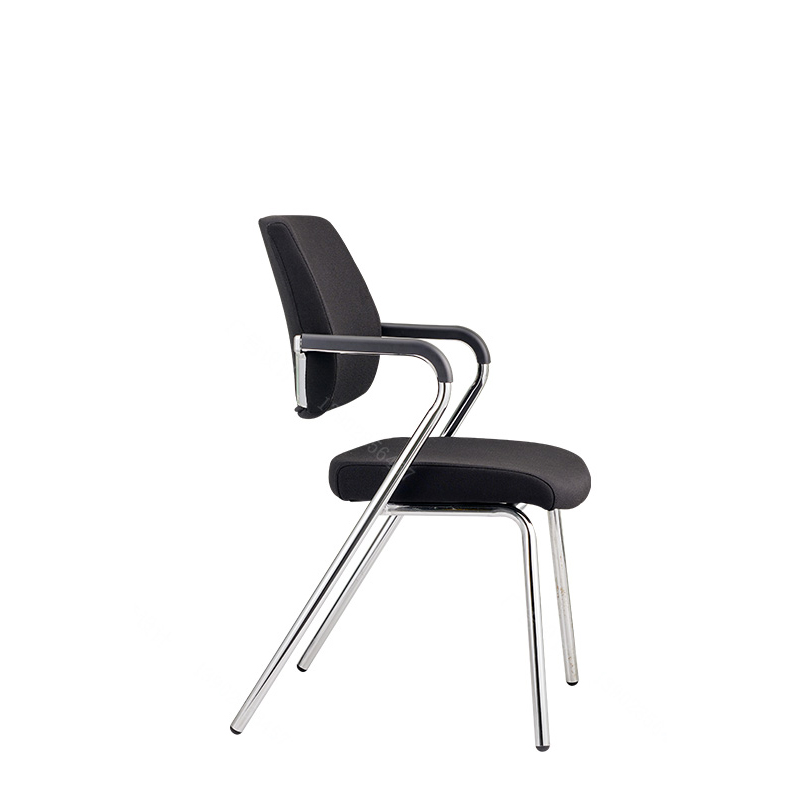 Mejor silla de oficina de tela negra cómoda - con reposabrazos - V2 - FL - ch 