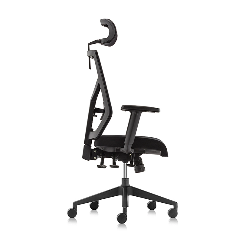 Silla de malla administrativa con almohada de cabeza ergonómica de respaldo alto - E1 Kick 