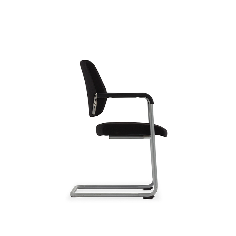 Silla de visitante negra moderna con reposabrazos - V2 - CT - ch 