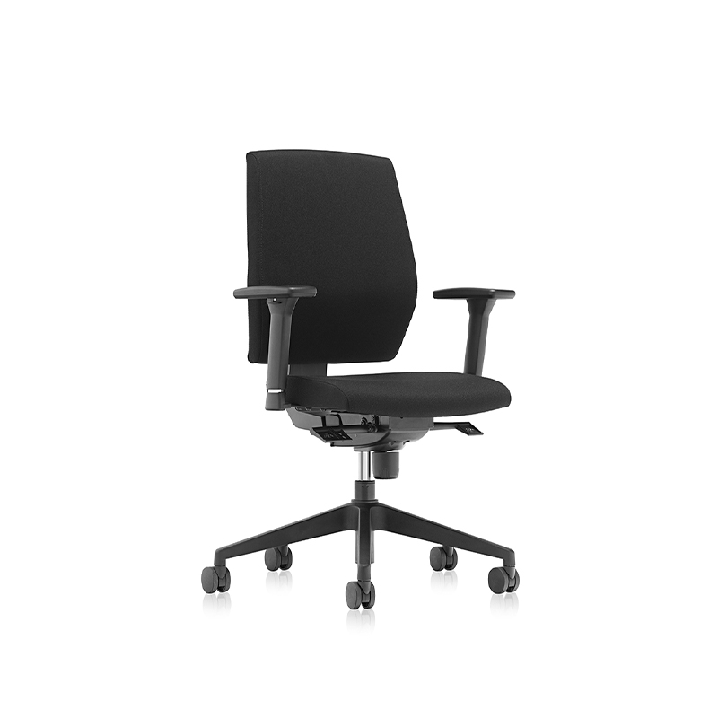 Mejor comodidad silla de tareas ergonómica de reposabrazos bajos negros - t2 Alpha 