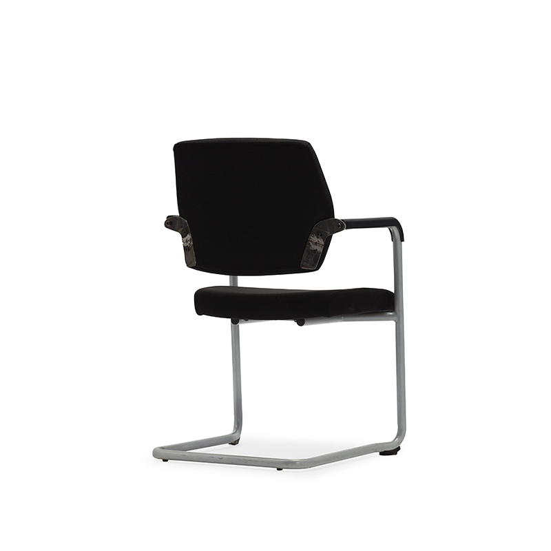 Silla de visitante negra moderna con reposabrazos - V2 - CT - ch 